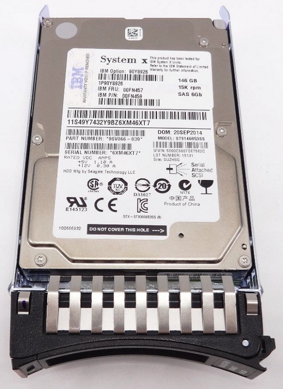 IBM 00FN457 146 GB Hard drive - 2.5" Internal - SAS 6Gb/s Refurbished