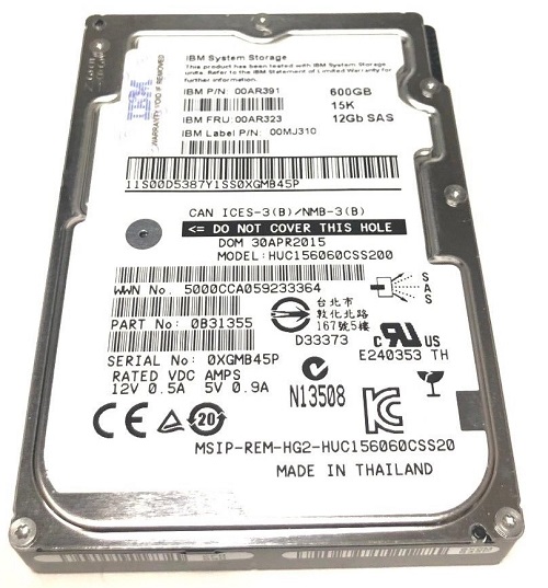 IBM 00MJ310 600 GB Hard drive - 2.5" Internal - SAS 12Gb/s Refurbished