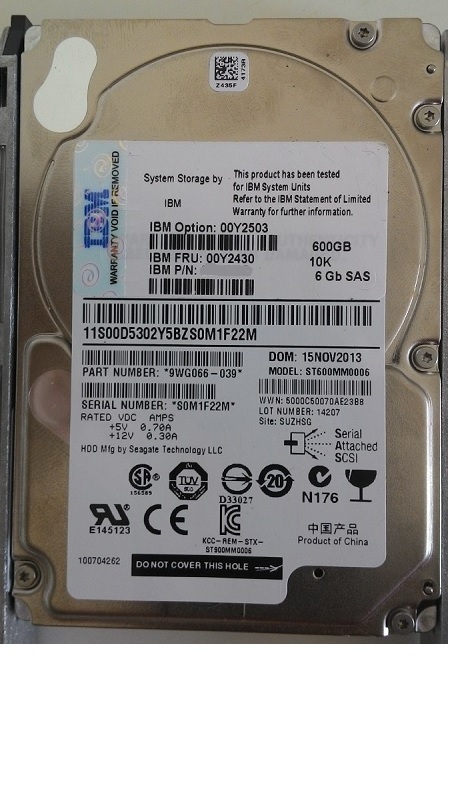 IBM 00Y2430 600 GB Hard drive - 2.5" Internal - SAS 6Gb/s Refurbished