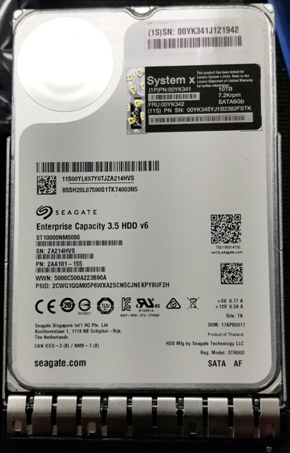 Lenovo 00YK341 10Tb 7200Rpm 3.5Inch Sata 6Gbps NL Hot Swap Hdd