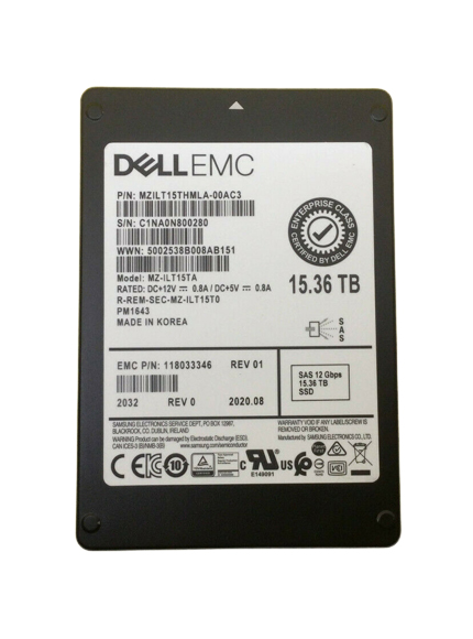 Dell EMC 118033346 15.36Tb Sas 12Gbps 2.5Inch Enterprise Internal SSD