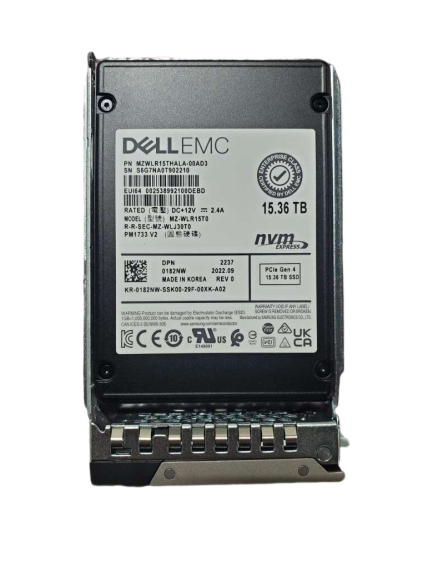 Dell Emc 182NW 15.36tb Pcie Gen4 X4 Nvme U.2 Sff 2.5 Inch PM1733 V2 Series Enterprise SSD