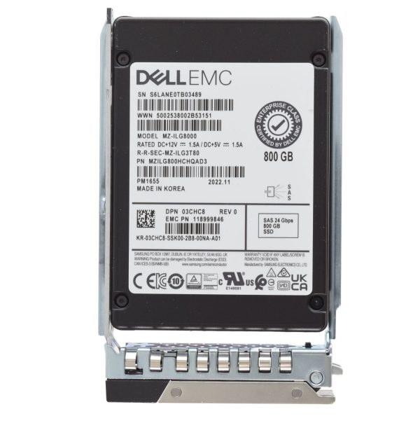 Dell 3CHC8 800GB SAS-24Gbps Mixed Use 3DWPD 2.5-Inch SSD