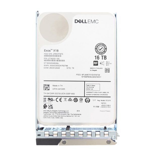Dell EMC 41DXR 16TB 7K RPM SAS 12Gbps 512e 3.5in Hot-plug Hard Drive with 14G Kit