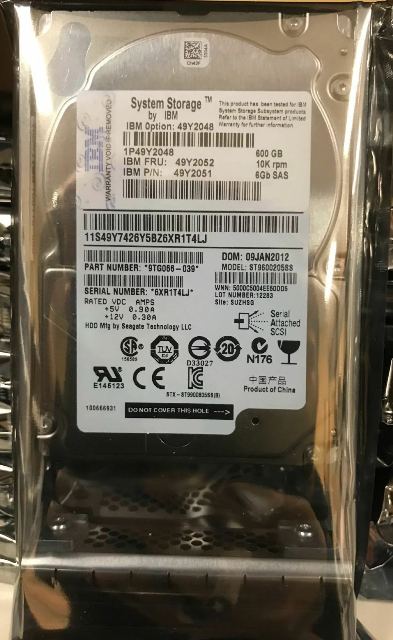 IBM 49Y2048 600GB 10000Rpm SAS 6Gbps 2.5inch Hot Swap Hard Drive