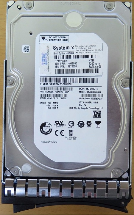 IBM 49Y6002 4 TB Hard drive - 3.5" Internal - SATA 6Gb/s Refurbished