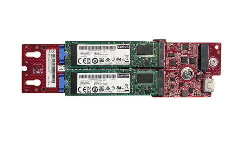 Lenovo 4Y37A09738 ThinkSystem M.2 SATA/NVMe 2-Bay Enablement Kit supports 2 SATA or 2 NVMe drives no RAID