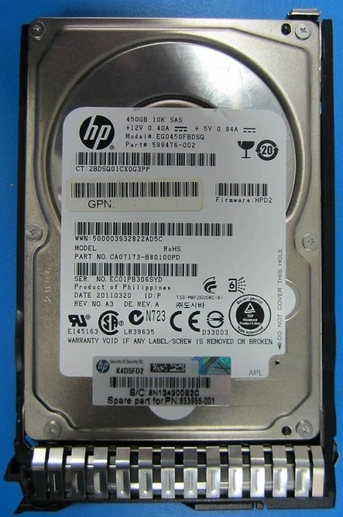 HPE 652572-B21 Enterprise - Hard drive - 450 GB - SAS 6Gb/s Refurbished