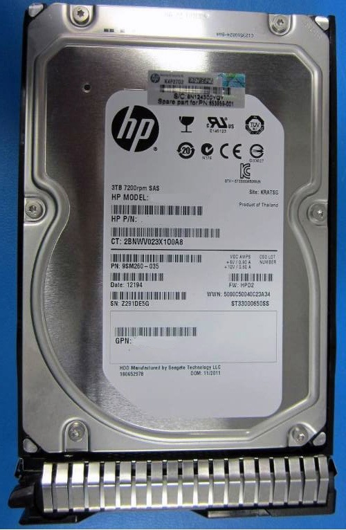 HPE 652766-B21 Hard Drive - 3 TB - SAS 6Gb/s Refurbished