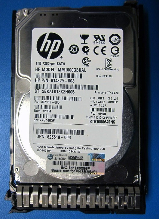 Hpe 655710-B21 1TB 7.2k 2.5 Inch SATA 6G Hot Plug SC Hdd-Ref