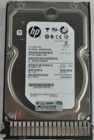 HP 695507-003 3TB 7.2k SAS 6G 3.5" Hot Swap Internal Hard Drive