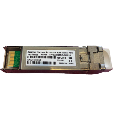 Juniper EX-SFP-10GE-ZR SFP+ 10GBASE-ZR 10GbE Optics 1550 nm for 80 km Transmission on Single-mode Fiber-optic (SMF)