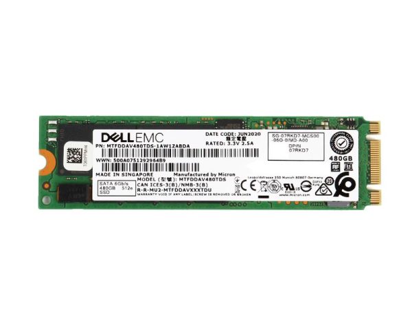 Dell 7RKD7 480GB SATA SSD M.2 6Gb/s for BOSS Controller