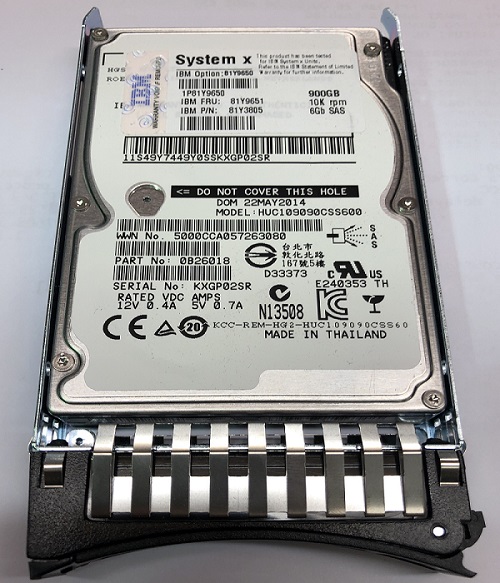 IBM 81Y3805 900 GB Hard drive - 2.5" Internal - SAS 6Gb/s Refurbished