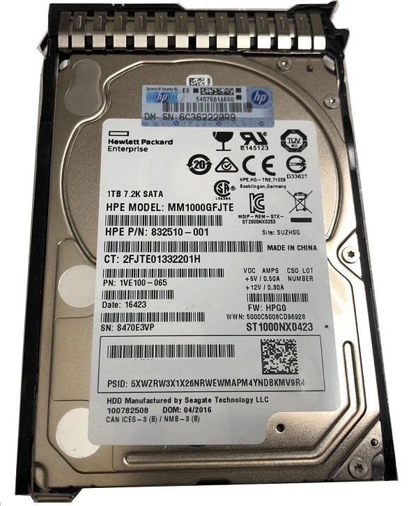 HPE 832510-001 Midline - Hard drive - 1 TB - SATA 6Gb/s Refurbished