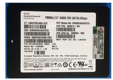 HPE 866615-001 240GB SATA 6Gbps 2.5" SFF Read Intensive SSD