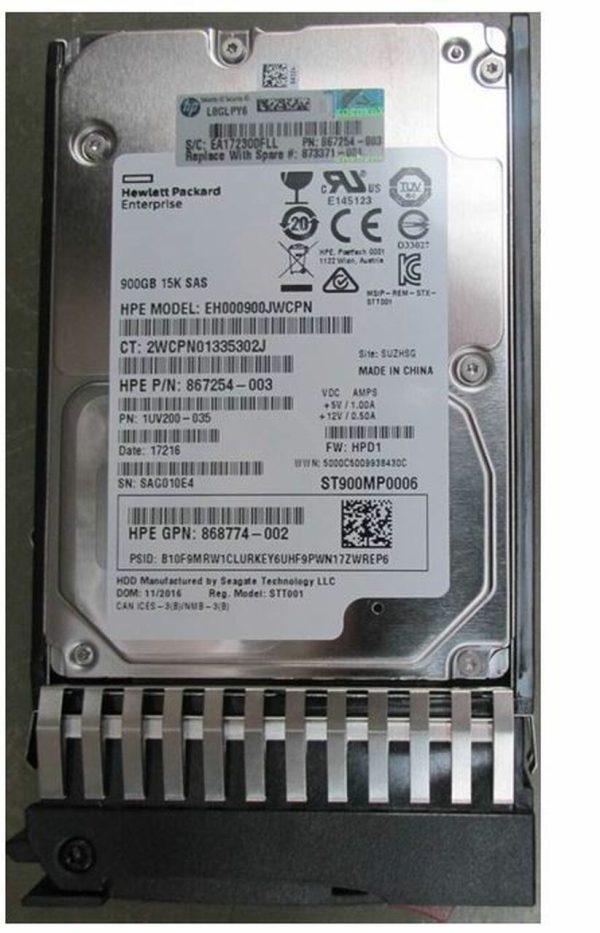 HPE 868774-002 Enterprise - hard drive - 900 GB - SAS 12Gb/s New F/s