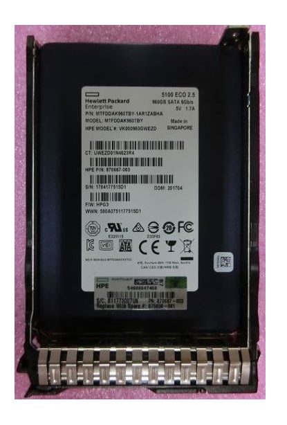 HPE 870667-003 Read Intensive - SSD - 960 GB - SATA 6Gb/s Refurbished