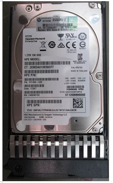 Hpe 872283-003 1.2TB 10k 2.5" Sff SAS-12Gbps SC DS Hdd-F/S