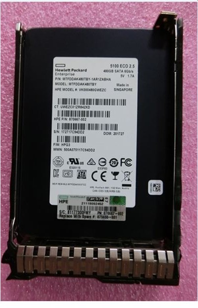 HPE 875655-001 Read Intensive - SSD - 480 GB - SATA 6Gb/s Refurbished