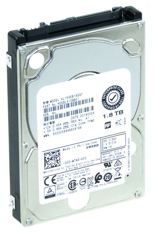 Toshiba AL15SEB18EQY 1.8TB 10000RPM SAS-12GBPS 2.5" Enterprise Internal Ref Hdd