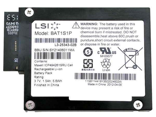 LSI Logic BAT1S1P MegaRAID Battery Backup Unit for 9260 9261 9280