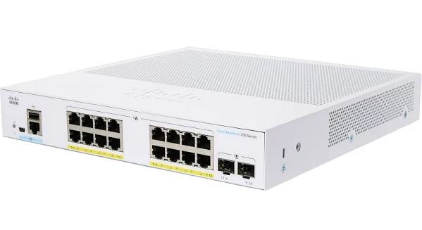 CISCO CBS350-16P-E-2G Switch L3 managed 16 x 10/100/1000 (PoE+) + 2 x Gigabit SFP PoE+ (120 W)