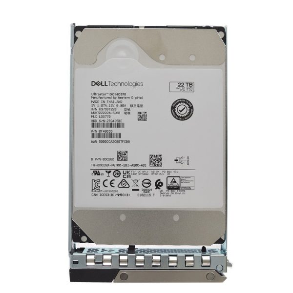 Dell DC2GD 22TB Hard Drive SAS 12Gbps 7.2K 512e 3.5inch Hot-Plug Hdd