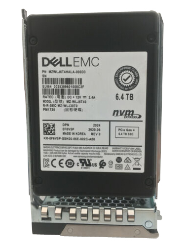 Dell F6V5P PM1735 6.4TB Mix Use NVMe PCIe Gen4, 2.5in SSD