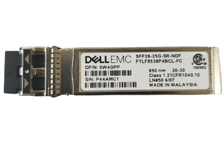 Dell FTLF8538P4BCL-FC 25GbE SFP28 SR 850nm 100m MMF Duplex LC Pluggable Transceiver
