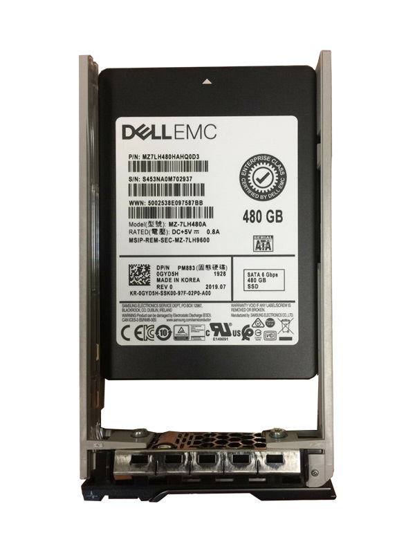 Dell GYD5H 480GB SATA-6Gbps Read Intensive 1 DWPD 2.5 Inch Hot Plug SSD