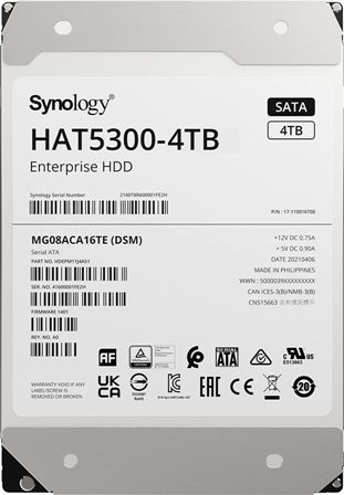 Synology HAT5300-4T 4Tb Sata 6Gbps 512e 7200Rpm 256Mb Cache 3.5Inch Internal Hard Drive