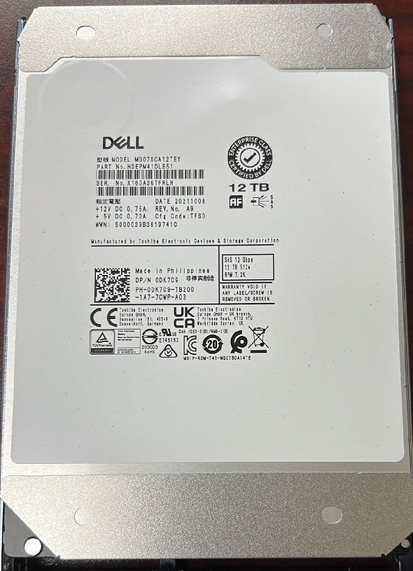 Toshiba HDEPM41DLB51 12TB 7.2k Rpm Sas-12gbps 256MB Cache 3.5" Internal Hdd