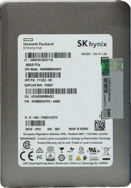 SK Hynix HFS800GDUFEH-A430A 800GB U.2 PCIe NVMe HPE OEM PE6031 Series SSD