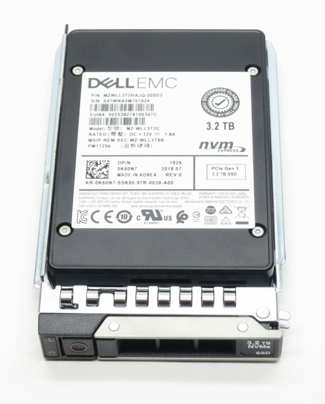 Dell K60N7 3.2TB TLC NVMe SSD 2.5" Gen3 x4 MU Solid State Drive