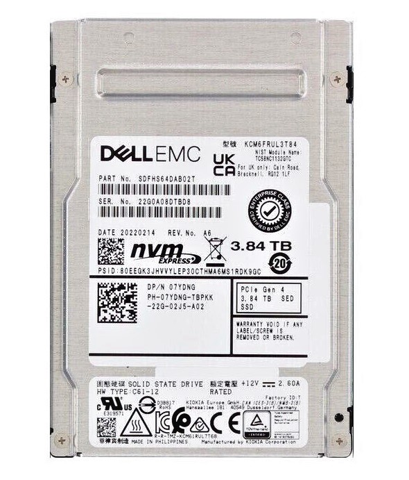 Kioxia CM6-R KCM6FRUL3T84 - SSD - 3.84 TB - PCIe 4.0 (NVMe) - DELL OEM Refurbished