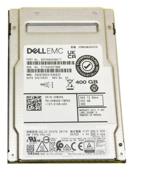 Toshiba KPM6XMUG400G 400GB SAS-12Gbps PM6 Series WI TLC 2.5 Inch Solid State Drive