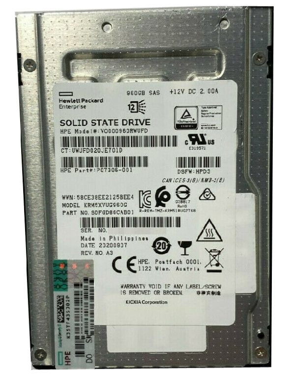 Kioxia RM5 KRM5XVUG960G - SSD - 3.84 TB - SAS 12Gb/s - HPE OEM Brand New