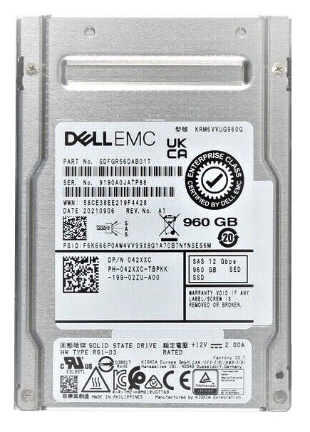 Kioxia RM6 KRM6VVUG960G - SSD - 960 GB - SAS 12Gb/s - DELL OEM Refurbished