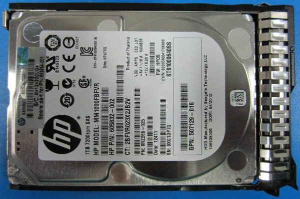 HPE MM1000FBFVR Midline Hard drive - 1 TB - SAS 6Gb/s Refurbished