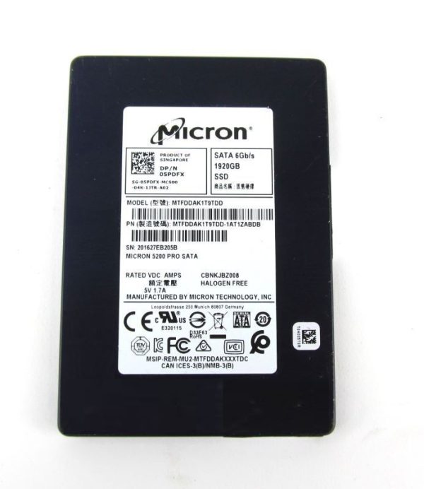 Micron 5200 PRO MTFDDAK1T9TDD-1AT1ZABDB - SSD - 1.92 TB - SATA 6Gb/s - DELL OEM Refurbished