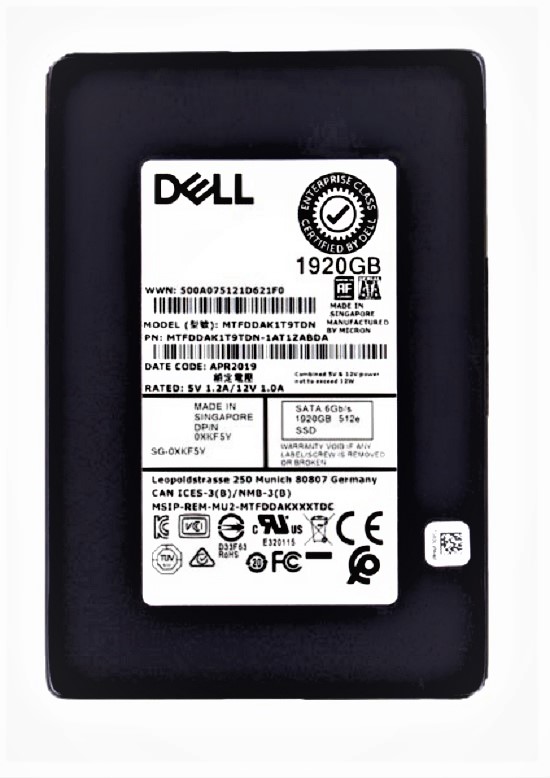 Micron 5200 MMTFDDAK1T9TDN-1AT1ZABDA - SSD - 1.92 TB - SATA 6Gb/s - DEll OEM Refurbished