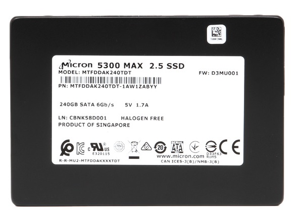 Micron 5300 MAX MTFDDAK240TDT-1AW1ZABYY - SSD - 240 GB - SATA 6Gb/s Refurbished