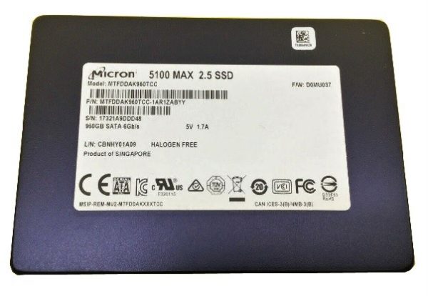 Micron 5100 MAX MTFDDAK960TCC-1AR1ZABYY - SSD - 960 GB - SATA 6Gb/s Refurbished