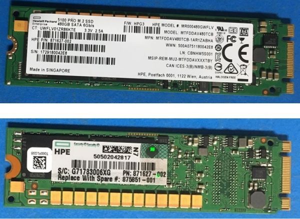 Micron 5100 PRO MTFDDAV480TCB-1AR1ZABHA - SSD - 480 GB - SATA 6Gb/s - HPE OEM Refurbished