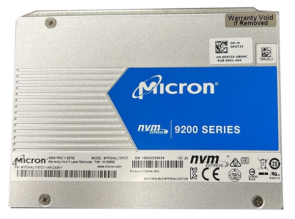 Micron 9200 PRO MTFDHAL1T9TCT-1AR1ZABYY - SSD - 1.92 TB - PCIe 3.0 X4 (NVMe) - DELL OEM Brand New