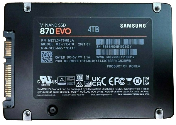 Samsung 870 EVO MZ-77E4T0 - SSD - 4 TB - SATA 6Gb/s Brand New