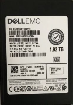 Samsung PM893 MZ-7L31T9A 1.92 TB SATA 6Gb/s 2.5" Internal Solid state drive DELL OEM Brand New