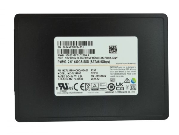 Samsung PM893 MZ-7L34800 - SSD - 480 GB - SATA 6Gb/s Brand New