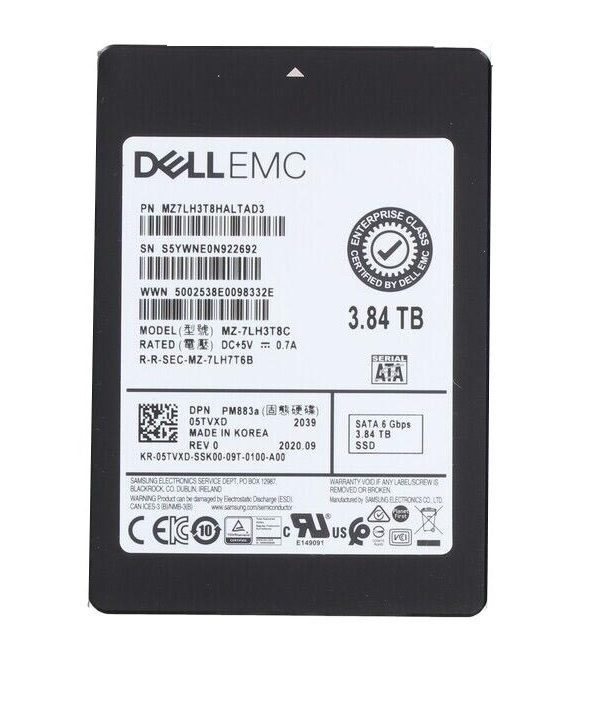 Samsung PM883 MZ-7LH3T8C - SSD - 3.84 TB - SATA 6Gb/s - DELL OEM Refurbished